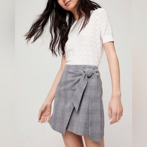 Aritzia Wilfred Dorine Skirt, Grey Plaid, Size 6